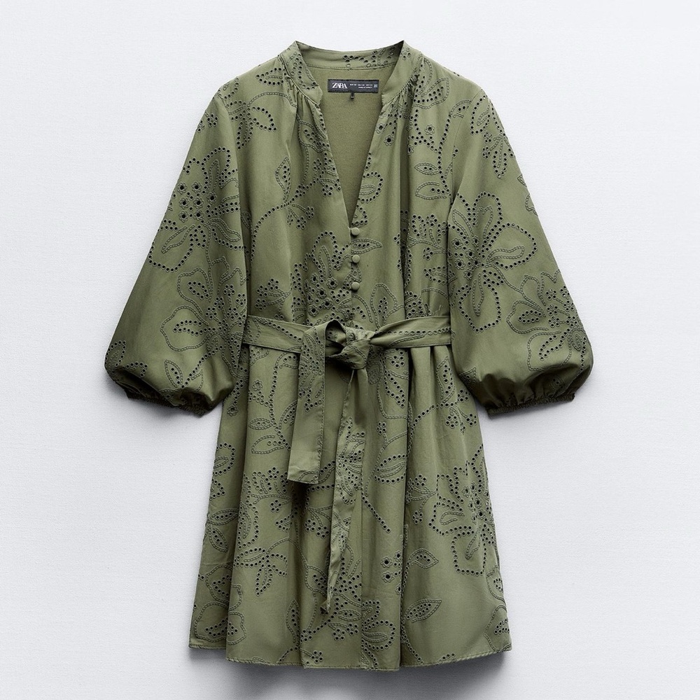 Zara Eyelet Embroidered Mini Dress